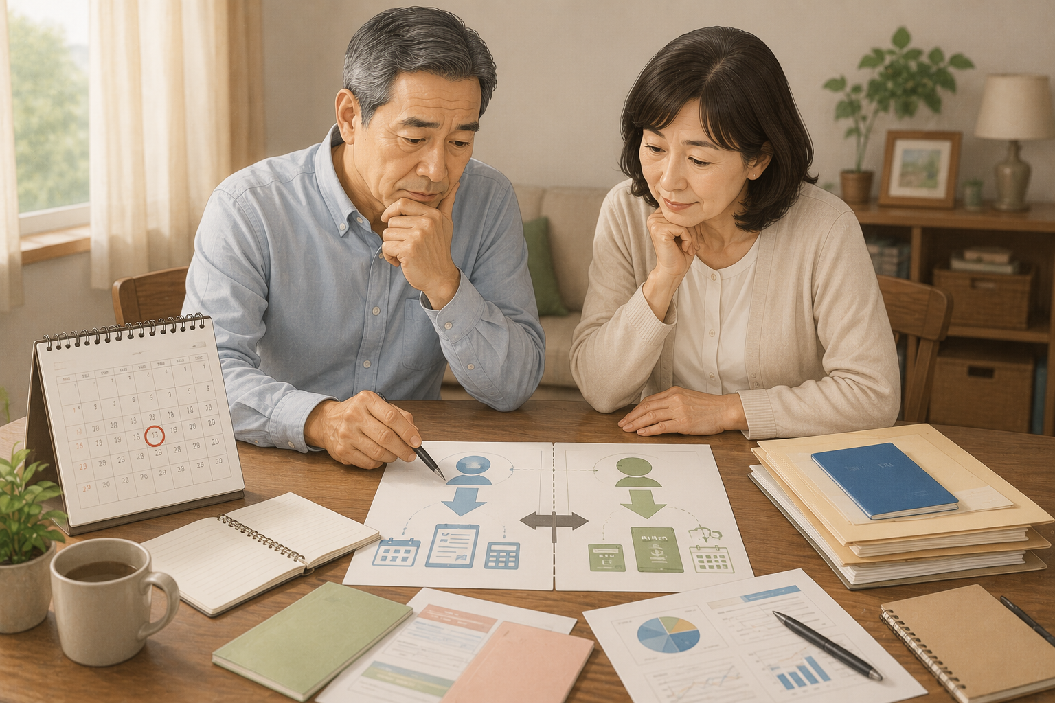 65歳前後の退職日と制度の違いを慎重に確認しているイメージ