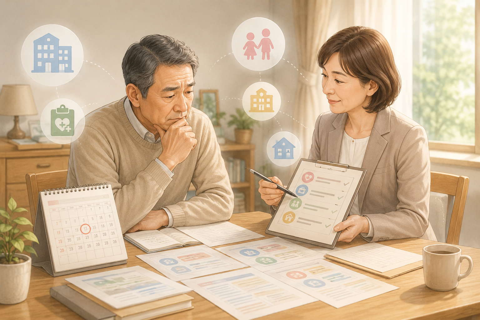 退職前のお金と給付制度を整理する相談イメージ